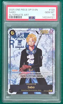 Sabo - PSA 10 -2025 One Piece OP13-120 Carrying On His Will SEC Alt Art Parallel - Image 1