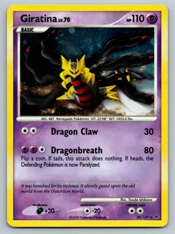 Pokemon TCG Giratina Card 28/127 Platinum Holo Rare MP - Image 1