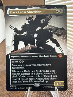 Dark Leo & Shredder Borderless Teenage Mutant Ninja Turtles TMNT Magic MTG NM - Image 1