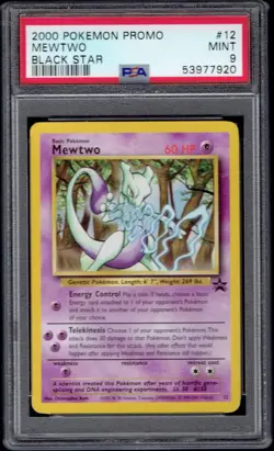 2000 Pokemon Mewtwo #12 PSA 9 (WOTC Black Star Promos) - Image 1