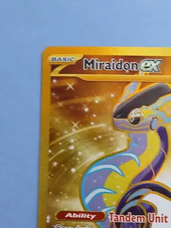 Pokemon Scarlet & Violet Base Miraidon ex 253/198 Secret Rare Gold - Image 2