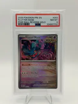 Pokemon Flutter Mane 043/131 Sv Prismatic Evolutions Pokeball Reverse Holo PSA 8 - Image 1