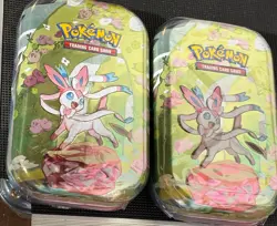Pokemon Prismatic Evolutions Mini Tin - Sylveon Art - Sealed Brand NEW *2 PACK* - Image 1