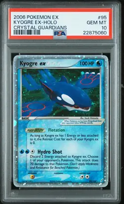 2006 POKEMON EX CRYSTAL GUARDIANS #95 KYOGRE EX-HOLO PSA 10 - Image 1