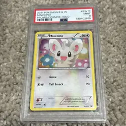 Minccino BW13 Black & White Holo PROMO WITH SWIRL PSA 9 RARE POKEMON ! 2011 - Image 1