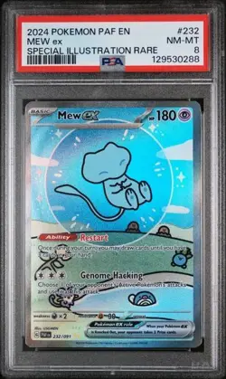 Pokemon Paldean Fates 232/091 Mew EX Special Ill. Rare 2024 PSA 8 - Image 1