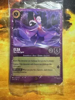 Disney Lorcana Elsa The Fifth Spirit 6/P3 Glitter Foil Sealed Promo Card - Image 1