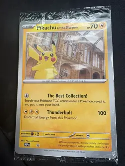IN HAND Pikachu At The Museum Natural History Museum Jumbo Pokemon Promo Card - Image 1