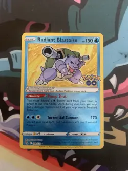 Pokemon Card TCG - Radiant Blastoise 018/078 Radiant Holo Rare - Pokemon GO - NM - Image 3