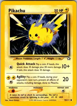 Pikachu 070/111 Neo Genesis Pokemon LP Unlimited - Image 1
