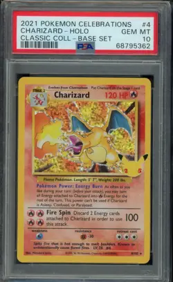 2021 POKEMON CELEBRATIONS CLASSIC COLL. #4 CHARIZARD-HOLO PSA 10 - Image 1