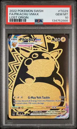 2022 Pokemon Sword & Shield Lost Origin #TG29 Full Art /Pikachu Vmax PSA10 - Image 1