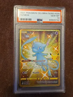Pokemon 2021 Celebrations Mew Secret Rare Full Art PSA 10 #025/025 English TCG - Image 1