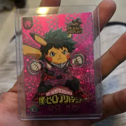 My Hero Academia (Pikachu) #E38 - Pink Holo Box Hit - Pikachu Cosplay Pokemon - Image 1