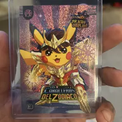Knights Of The Zodiac (Pikachu) #E39 - Pink Holo Box Hit Pikachu Cosplay Pokemon - Image 1