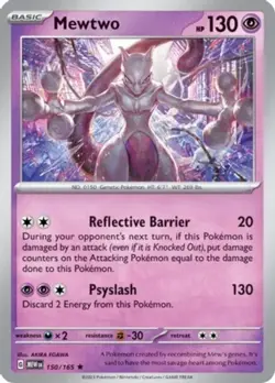 x1 Mewtwo - 150/165 - Holo Rare Pokemon SV: Scarlet and Violet 151 M/NM - Image 1