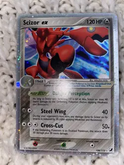 Scizor ex 108/115 EX Unseen Forces Holo Ultra Rare 2005 120 HP Pokemon Card - Image 1