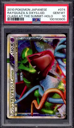 2010 Pokemon Japanese Clash At The Summit Unlimited Rayquaza & Deoxys #74 PSA 10 - Image 1