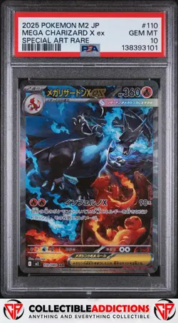 2025 Pokemon Japanese M2-Inferno X #110 Mega Charizard X Ex PSA 10 - Image 1