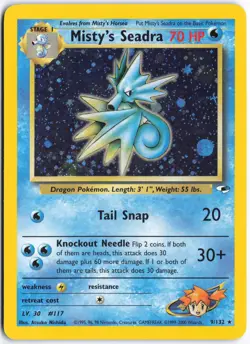 Pokemon - Misty's Seadra #009/132 - Gym Heroes Holo Rare - Image 1