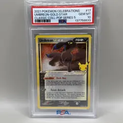 2021 Pokemon Celebrations Umbreon Gold Star 17/17 PSA 10 GEM MT - Image 1