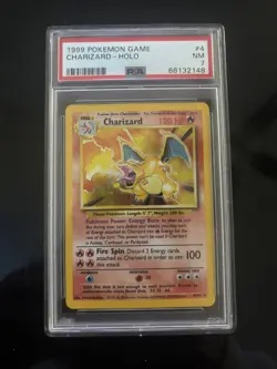 Pokemon TCG Charizard Base Set Holo Rare Dragon 120 HP 100 Attack PSA 7 004/102 - Image 1