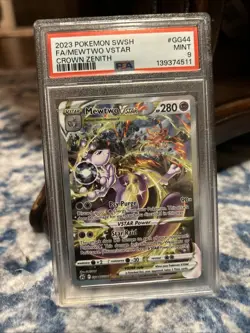 2023 POKEMON SWORD & SHIELD CROWN ZENITH #GG44 FULL ART/MEWTWO VSTAR PSA 9 - Image 2