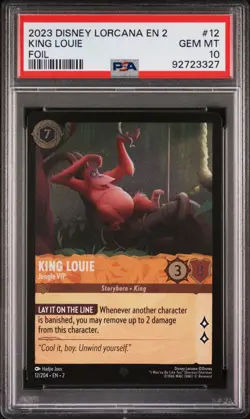 Disney Lorcana King Louie Jungle VIP 12/204 *FOIL* Super Rare PSA 10 GEM MINT - Image 1
