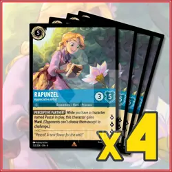 Disney Lorcana TCG: RAPUNZEL - APPRECIATIVE ARTIST x4 Ursula's Return Rare - Image 1