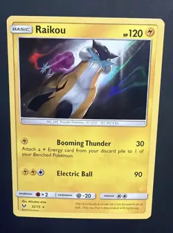 Pokemon Raikou Holo Rare Shining Legends 32/73 NM - Image 1