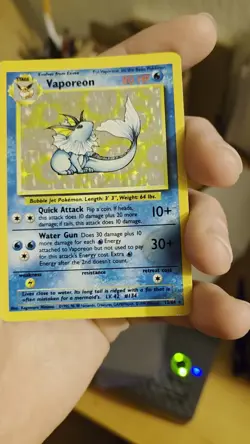 Vaporeon Holo Rare 12/64 - Pokemon - Jungle No Symbol ERROR NM - Image 2