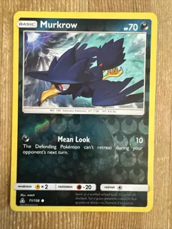 Murkrow 71/156 S&M Ultra Prism REVERSE HOLO Pokemon MP - Image 1