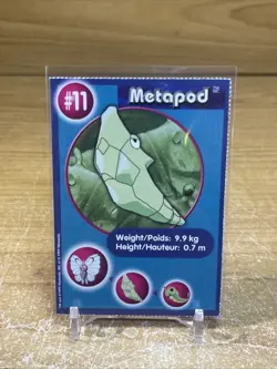 Metapod #11 Pokemon The First Movie - Burger King 1999 Promo Perforated Card - Image 1