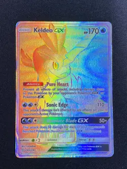 Keldeo GX Holo Secret Rare Card Unified Minds 240/236 Pokemon TCG - Image 3