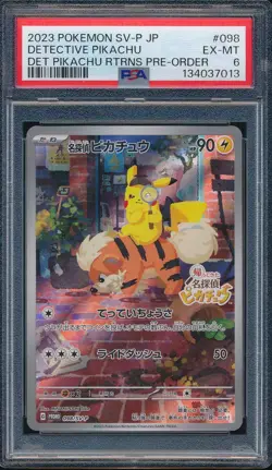 2023 Pokemon Japanese SV-p 098 Detective Pikachu Promo PSA 6 - 134037013 - Image 1