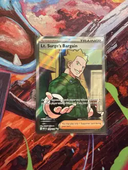 Pokemon TCG Mega Evolution LT Surge's Bargain Full Art Trainer 170/132 - Image 1