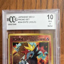 Entei 2000 Pokemon Japanese Neo 2 Promo Reverse Foil #244 BCCG 10 Mint - Image 3