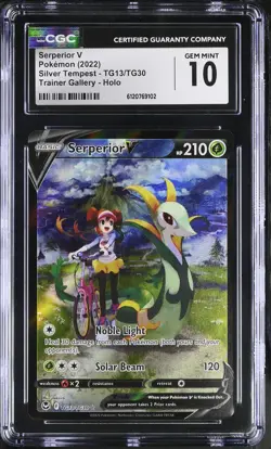 CGC 10 Serperior V TG13/TG30 Trainer Gallery Holo Silver Tempest Pokemon Card - Image 1