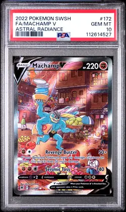 2022 POKEMON SWORD & SHIELD ASTRAL RADIANCE #172 FULL ART/MACHAMP V PSA 10 - Image 1