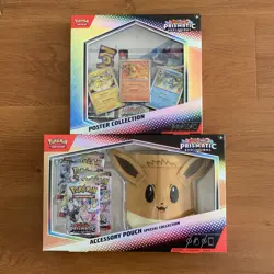 Pokemon TCG Prismatic Evolutions Accessory Pouch Collection And Poster Lot - Image 1