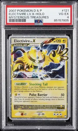 2007 POKEMON DIAMOND & PEARL MYSTERIOUS TREASURES ELECTIVIRE LV.X-HOLO PSA 4 - Image 1