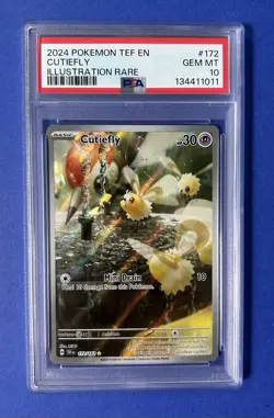 2024 Pokemon TEF EN Cutiefly Illustration Rare #172 PSA 10 GEM MT - Image 1
