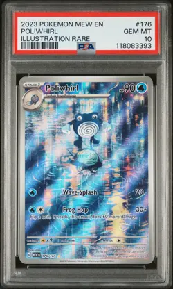 2023 POKEMON MEW EN-151 ILLUSTRATION RARE #176 POLIWHIRL PSA 10 - Image 1