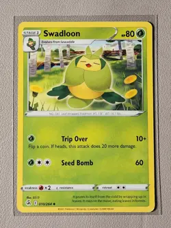Swadloon 010/264 Pokemon card SWSH Fusion Strike uncommon NM - Image 1