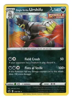 Pokemon TCG Single Strike Urshifu Chilling Reign 108/198 Holo Rare Card NM - Image 1