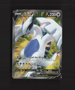 Lugia V 185/195 Silver Tempest Full Art Ultra Rare Holo Pokemon Card NM - Image 1