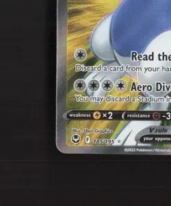 Lugia V 185/195 Silver Tempest Full Art Ultra Rare Holo Pokemon Card NM - Image 5