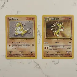Pokemon TCG Sandslash 41/62 Fossil & Sandshrew Base Set 1999 Collector’s Cards - Image 1