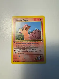 Blaine's Vulpix 65/132 Pokemon TCG 1st Edition Gym Heroes NM Vintage 2000 Card - Image 1