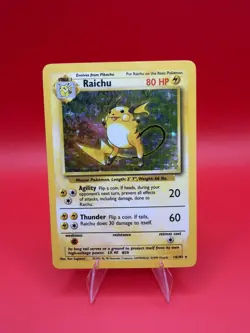 Pokemon TCG Base Set Raichu 14/102 Holo Rare - Image 1